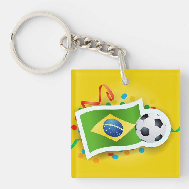 Llavero Brasil, diseño de fútbol (Frente)