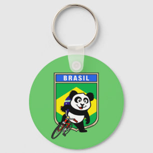 Llavero Brasil: Panda ciclista