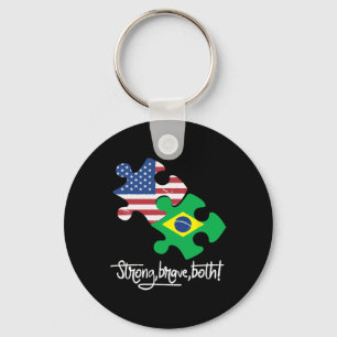 Llavero Brasil Y Estados Unidos 4 De Julio Día De La Indep