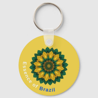 Llavero Brazil Banana Leaf Mandala - Essence of Brazil Key