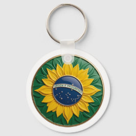 Llavero Brazil Solar Emblem - Luxury 3D National Pride Art