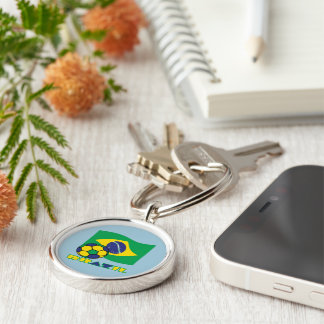 Llavero Brazilian Flag and Soccer Ball