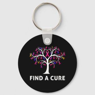 Llavero Breast Cancer Awareness Fight Find A Cure Tree Rib
