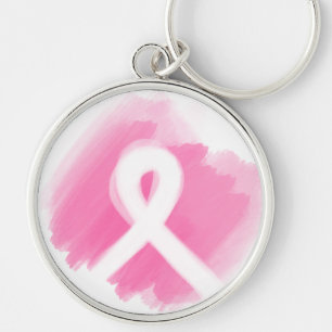 Llavero Breast Cancer Awareness Ribbon Watercolor