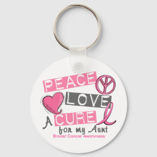 Llavero Breast Cancer PEACE, LOVE, A CURE 1 (Aunt)