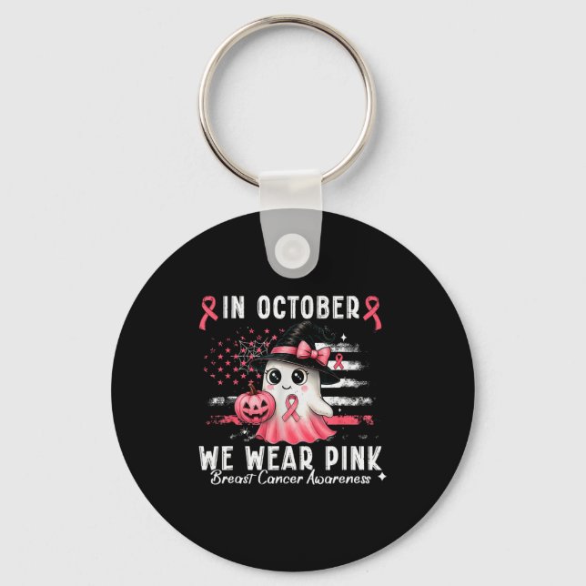 Llavero Breast Cancer Shirt For Women In October We Wear N (Anverso)