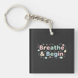 Llavero Breathe & Begin Pastel Keychain