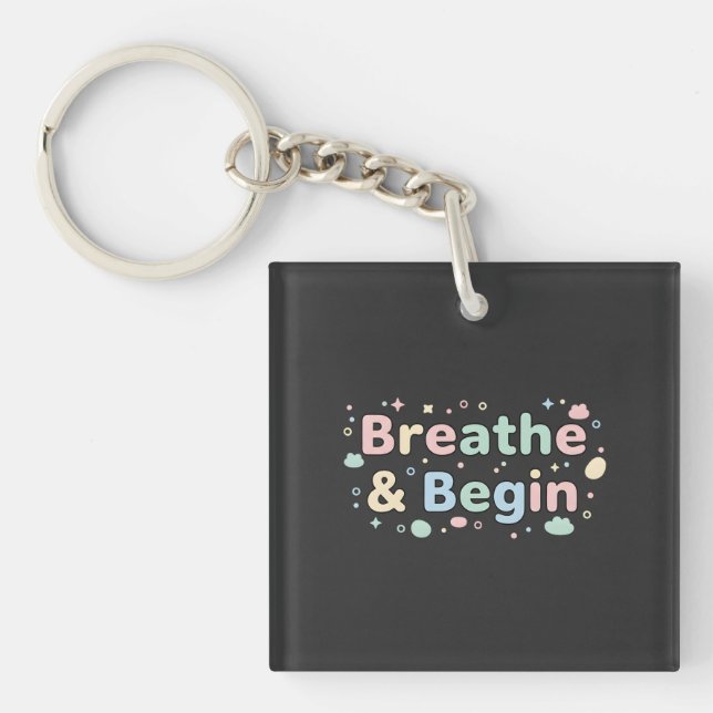 Llavero Breathe & Begin Pastel Keychain (Frente)