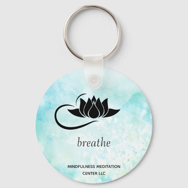 Llavero *~* BREATHE Lotus Branding Mint Turquoise SWAG (Anverso)