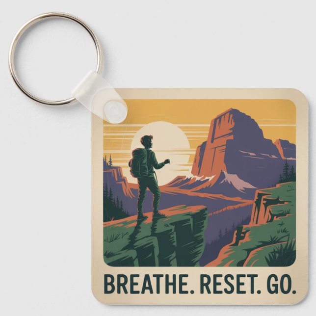 Llavero Breathe. Reset. Go. (Anverso)