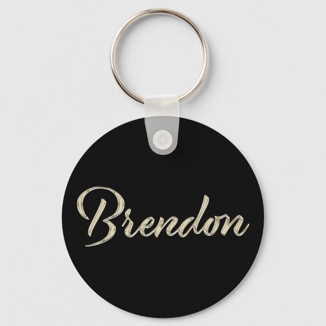 Llavero Brendon Name whitegold Button Schlüsselanhänger (Anverso)