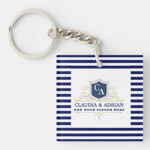 Llavero Bride And Groom Monogram Names Elegant Weeding