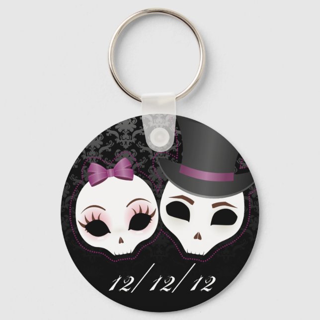 Llavero Bride & Groom Skullie (Violet) (Anverso)