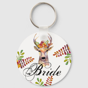 Llavero Bride Key Chain boho ciervo Cabeza de dólar Browhe