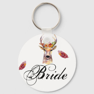 Llavero Bride Key Chain boho ciervo Cabeza de dólar Browhe