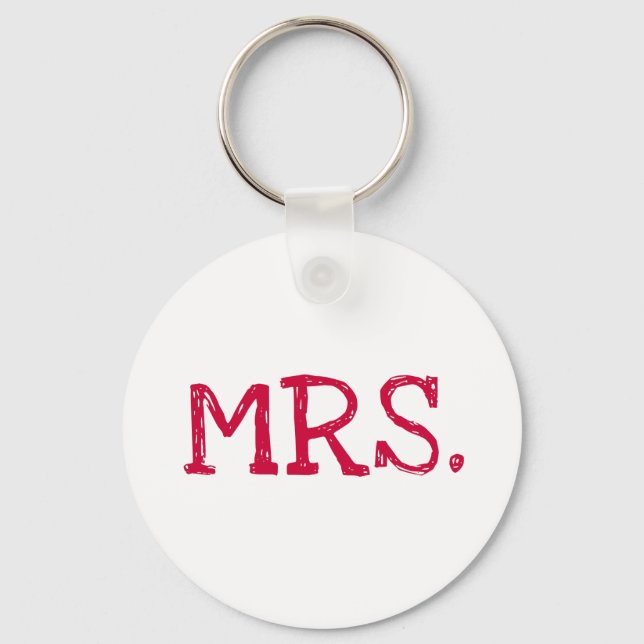 Llavero Bride Red Text Mrs. (Anverso)