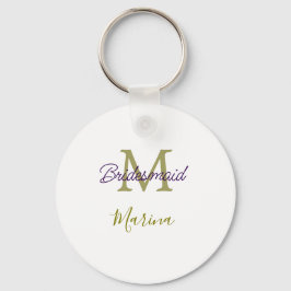 Llavero Bride tribe monogram bridal shower simple golden p