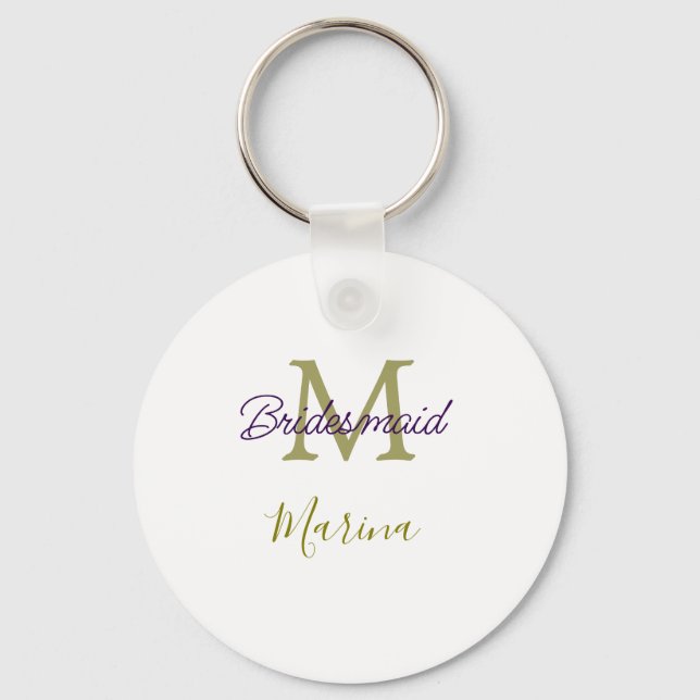 Llavero Bride tribe monogram bridal shower simple golden p (Anverso)
