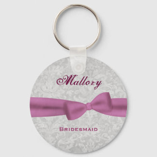 Llavero Bridesmaid Bow Silver Damask E004