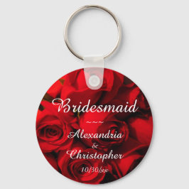 Llavero "Bridesmaid" - Crimson Rose Bouquet
