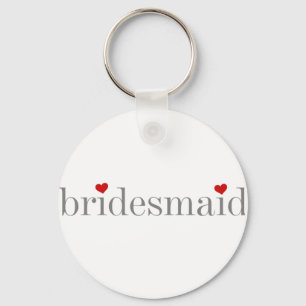 Llavero Bridesmaid de texto gris