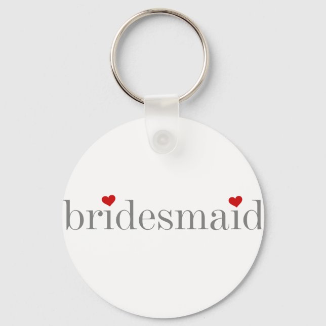 Llavero Bridesmaid de texto gris (Anverso)