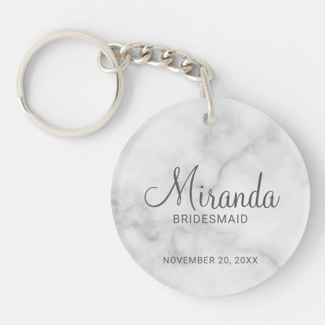 Llavero Bridesmaid personalizada de escritura moderna (Frente)