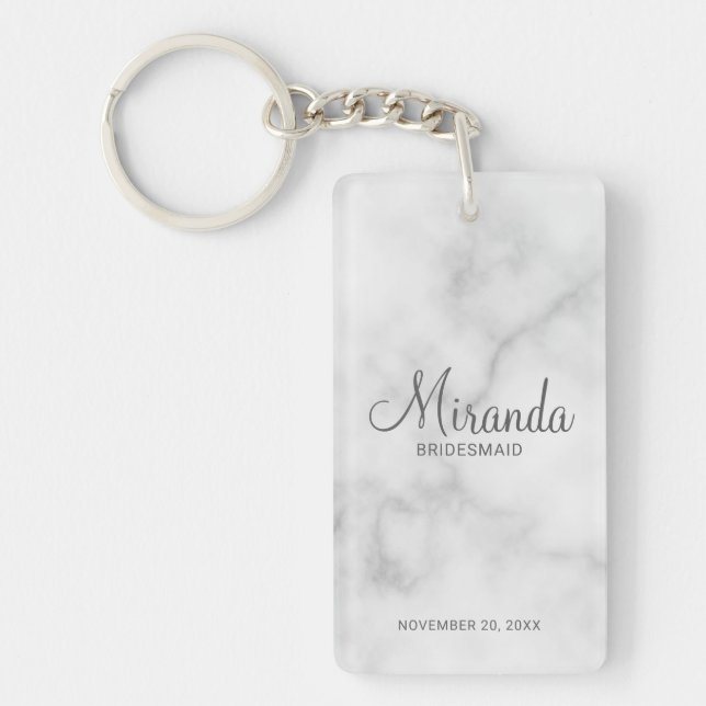 Llavero Bridesmaid personalizada de escritura moderna (Frente)