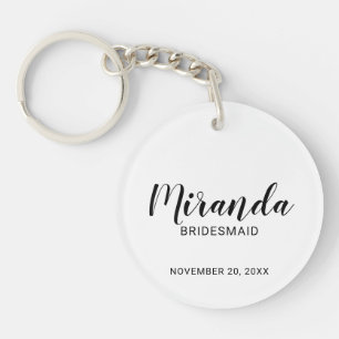 Llavero Bridesmaid personalizada de escritura moderna