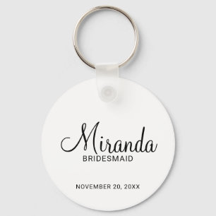 Llavero Bridesmaid personalizada de escritura moderna