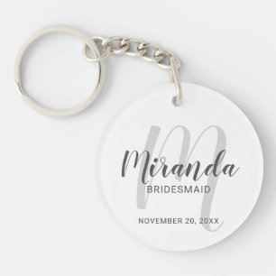 Llavero Bridesmaid personalizada de escritura moderna