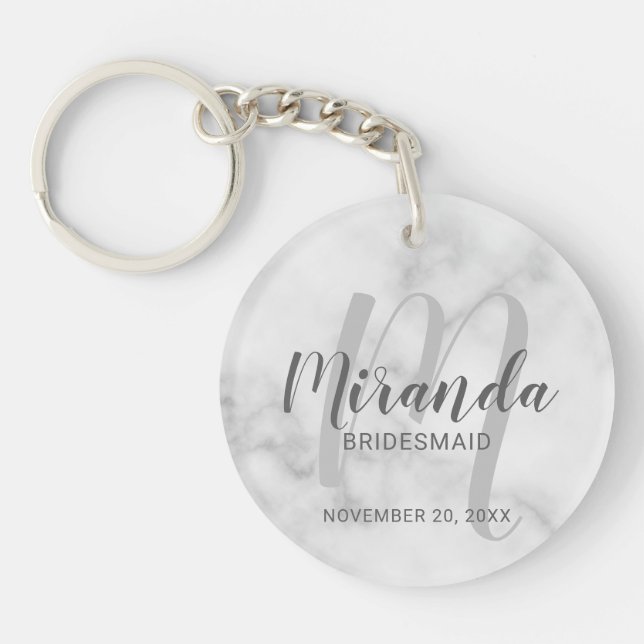 Llavero Bridesmaid personalizada de escritura moderna (Frente)