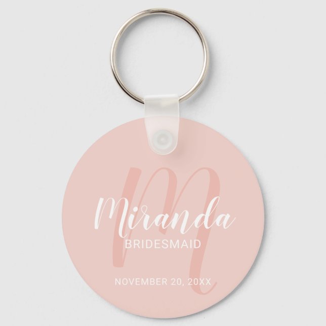 Llavero Bridesmaid personalizada de escritura moderna (Anverso)