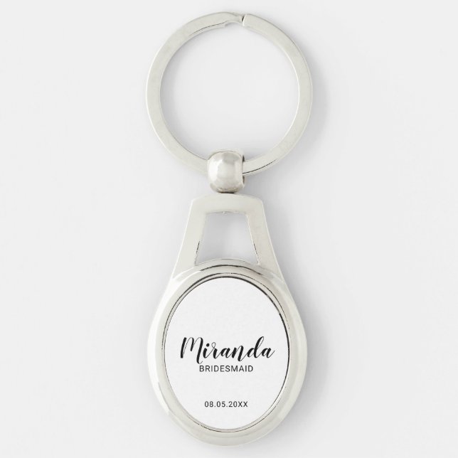 Llavero Bridesmaid personalizada de escritura moderna (Anverso)