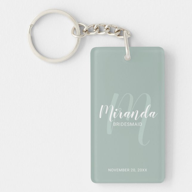 Llavero Bridesmaid personalizada de escritura moderna (Frente)