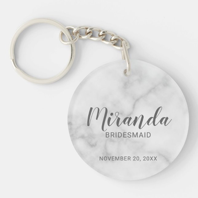 Llavero Bridesmaid personalizada de escritura moderna (Frente)
