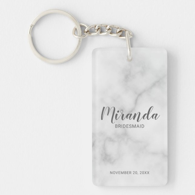 Llavero Bridesmaid personalizada de escritura moderna (Frente)