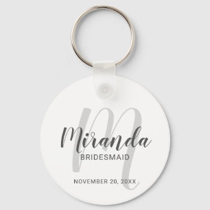 Llavero Bridesmaid personalizada de escritura moderna