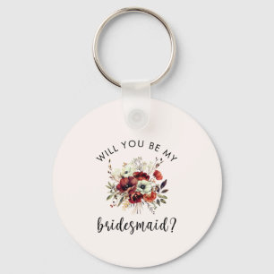 Llavero Bridesmaid Propuesta Floral Heartfelt Note