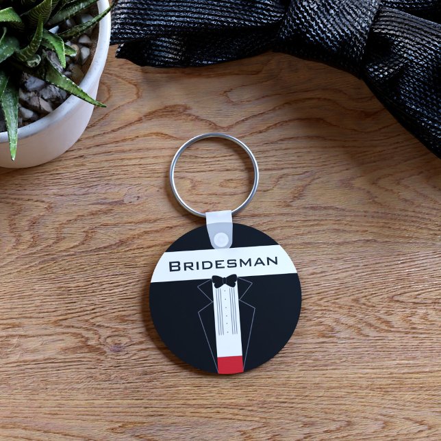 Llavero Bridesman Tuxedo Wedding Favor Keychain (Bridesman keychain! Check out the collection for more wedding favor ideas)