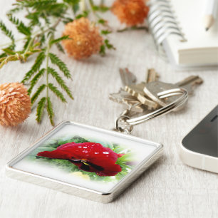 Llavero Bright red pansy