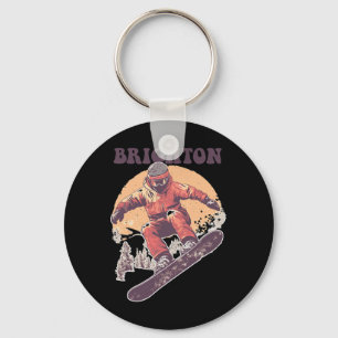 Llavero Brighton Utah Retro Snowboard