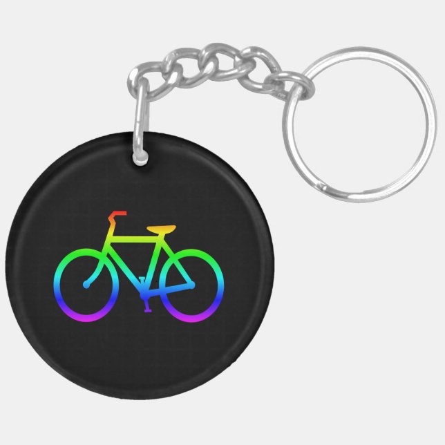 Llavero Brillante bicicleta arco iris (Izquierda Bajo)