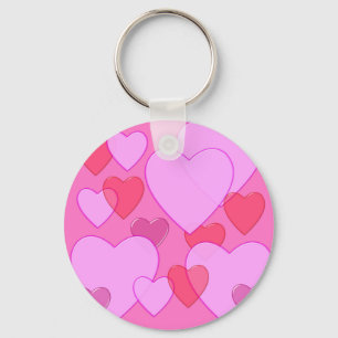 Llavero Brillante corazón San Valentín fondo rosa