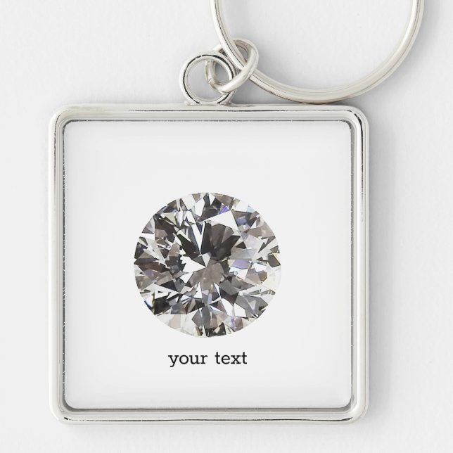 Llavero Brillante Diamante Redondo (Frente)