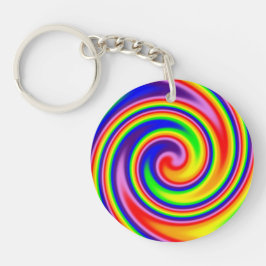 Llavero Brillantes colores de arcoiris alegres espiral de 