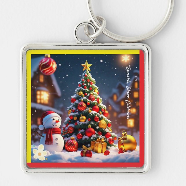 Llavero "Brillo dorado festivo" (Frente)