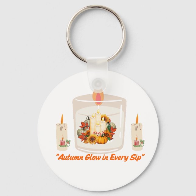 Llavero "Brillo otoñal en cada sip - Cosquilleo del café s (Anverso)