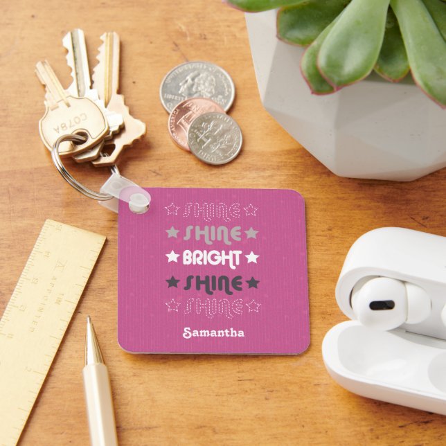 Llavero Brillo rosa. Brilla. Brillante. Brilla. Brilla. (Escritorio )