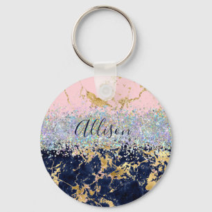 Llavero Brillo y mármol personalizados 
